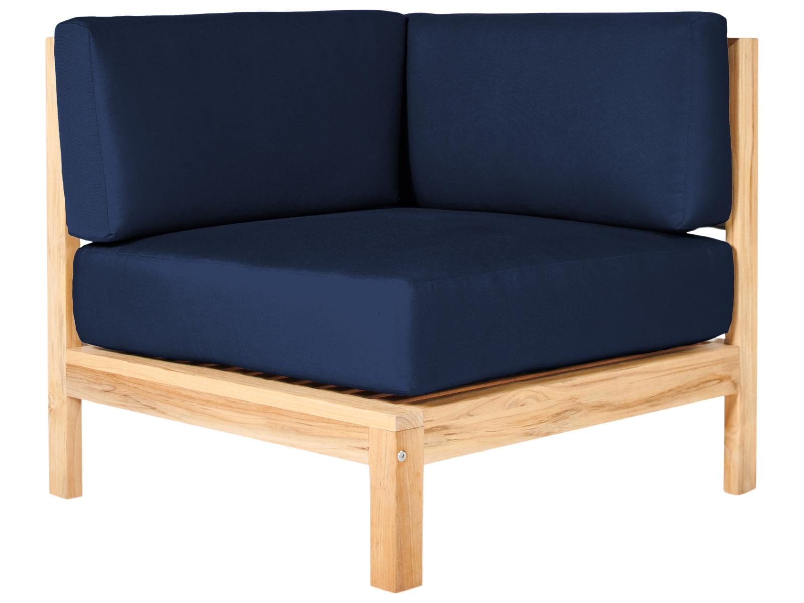 HiTeak Soho Wood Navy Teak Cushion Lounge Chair