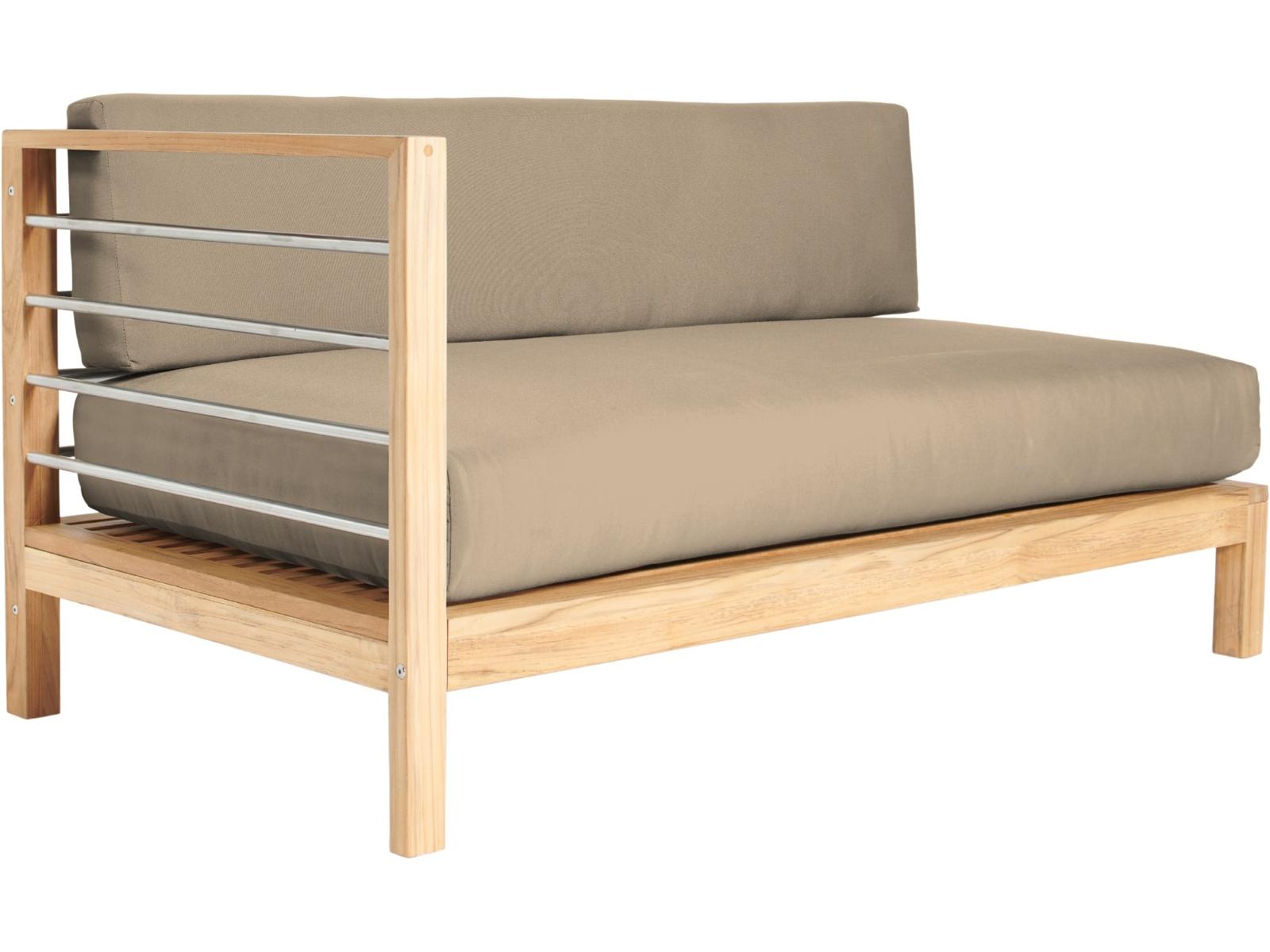 HiTeak Soho Wood Fawn Teak Cushion Sofa