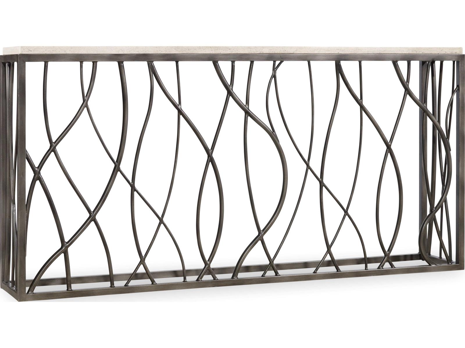 Hooker Furniture Rectangular Travertine Marble Console Table