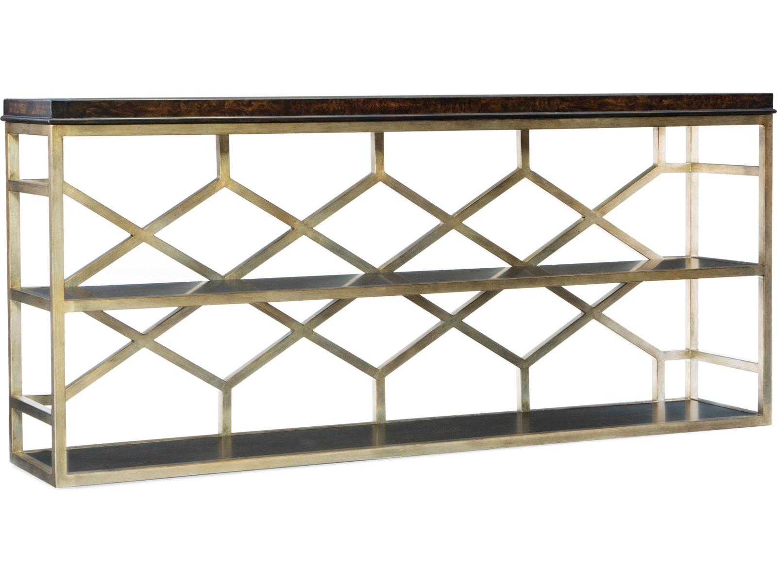 Hooker Furniture Melange Giles Rectangular Dark Wood Console Table
