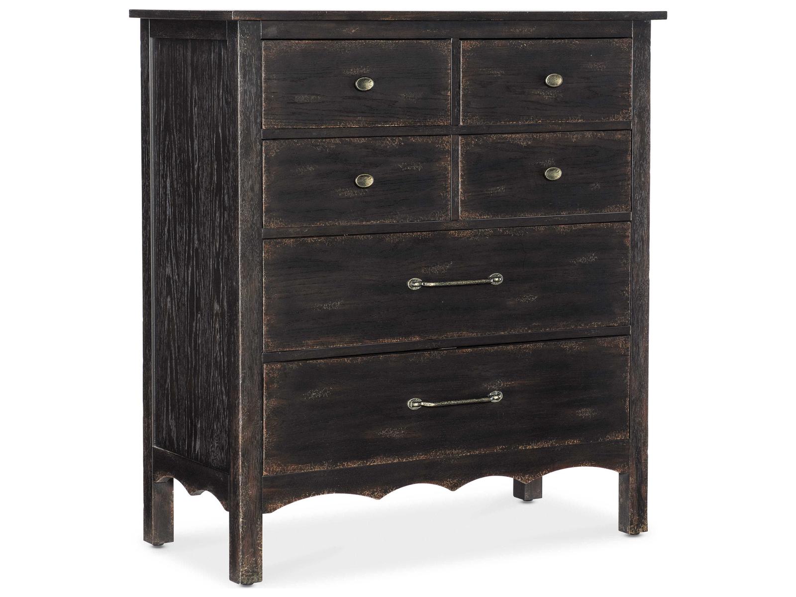 Hooker Furniture Americana Black Brown Oak Wood Accent Chest