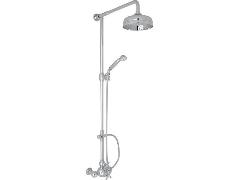 Rohl Arcana Cisal Exposed Thermostatic Shower System With Therm Valve Riser Diverter Handshower Hose Showerhead And Handles