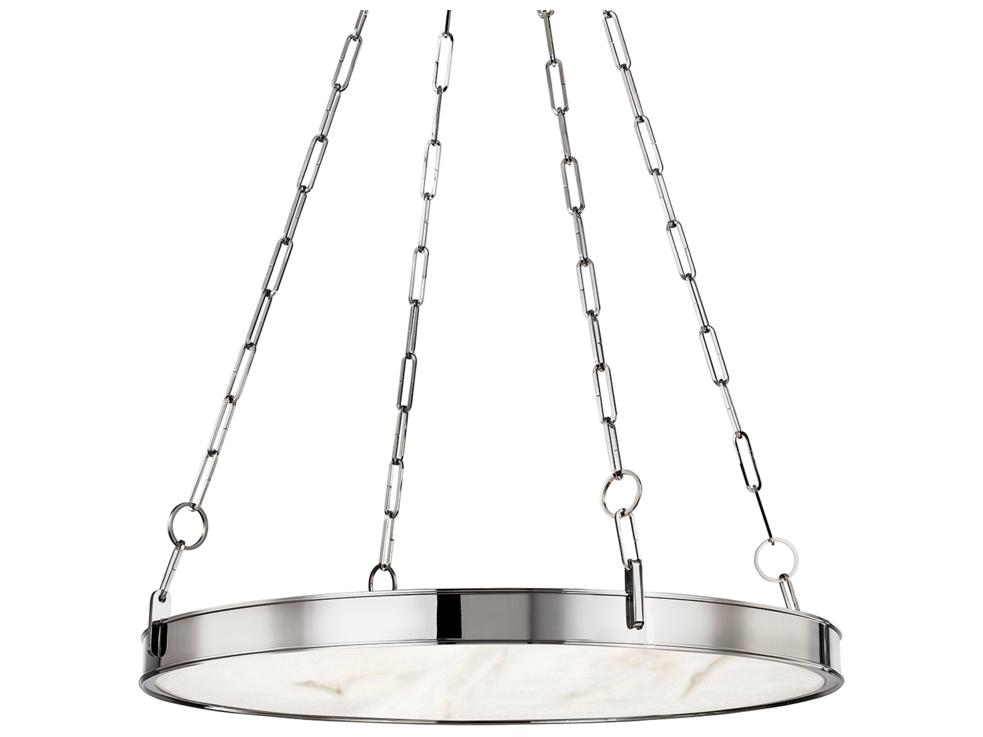 Hudson Valley Kirby 1-Light Polished Nickel White LED Round Chandelier