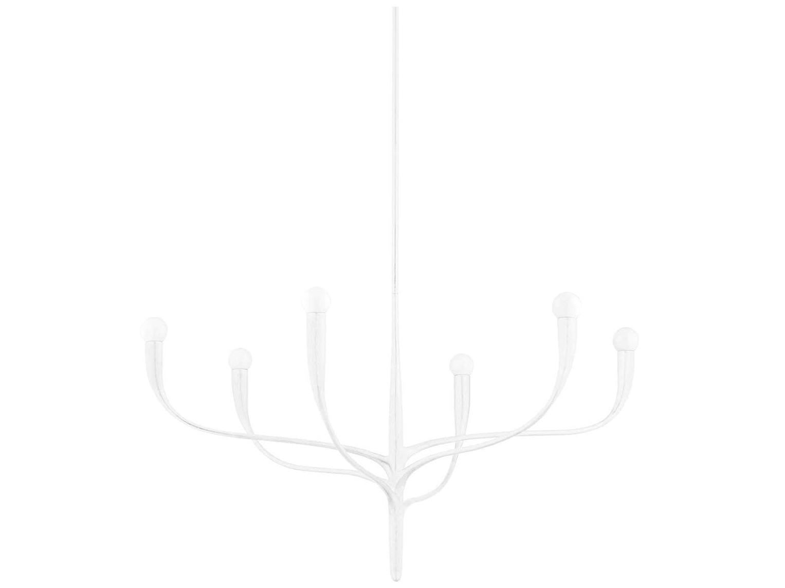 Hudson Valley Labra 6-Light White Plaster Chandelier