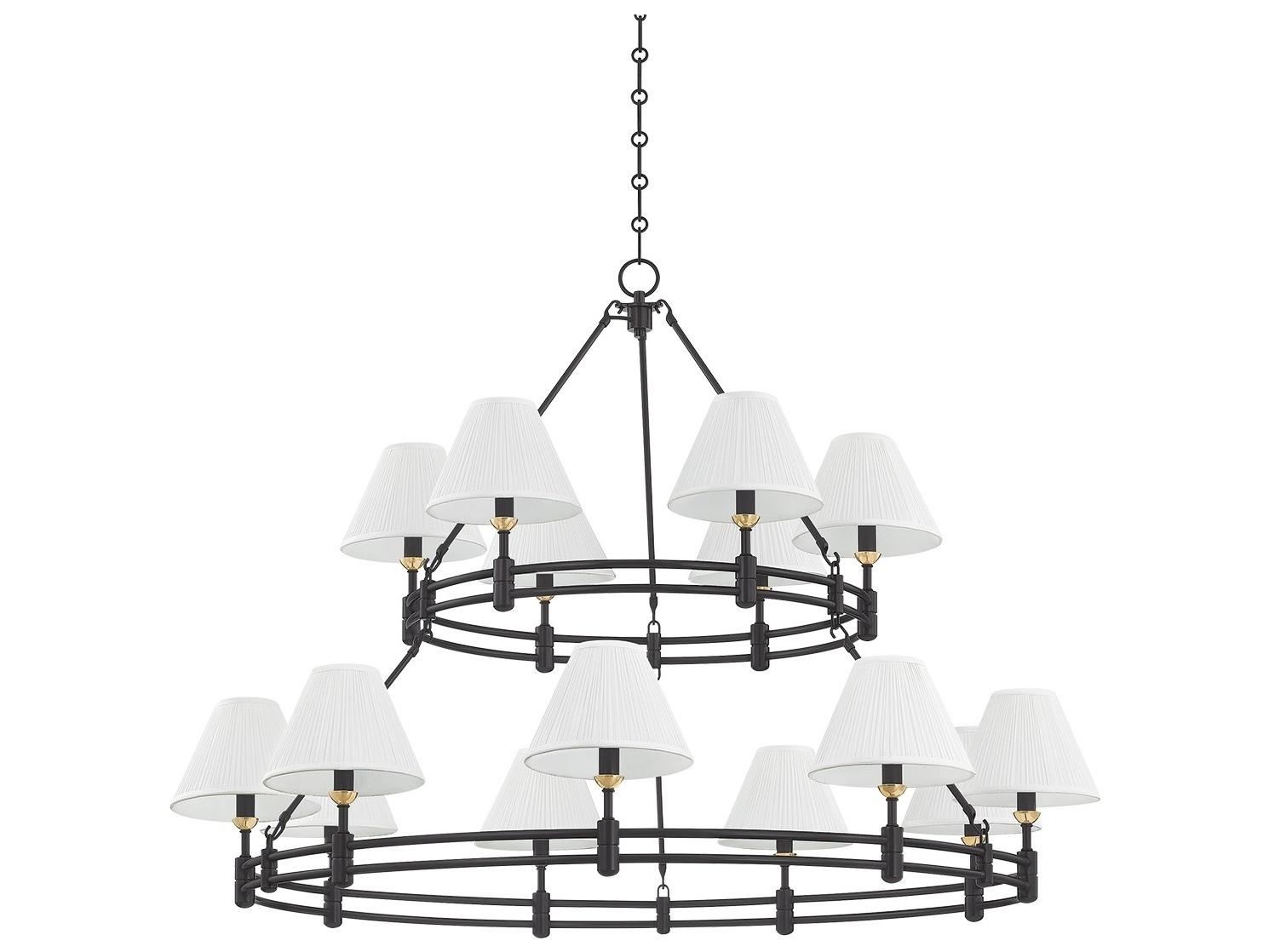 Hudson Valley Howard 15-Light Aged Brass Distressed Bronze Candelabra Chandelier