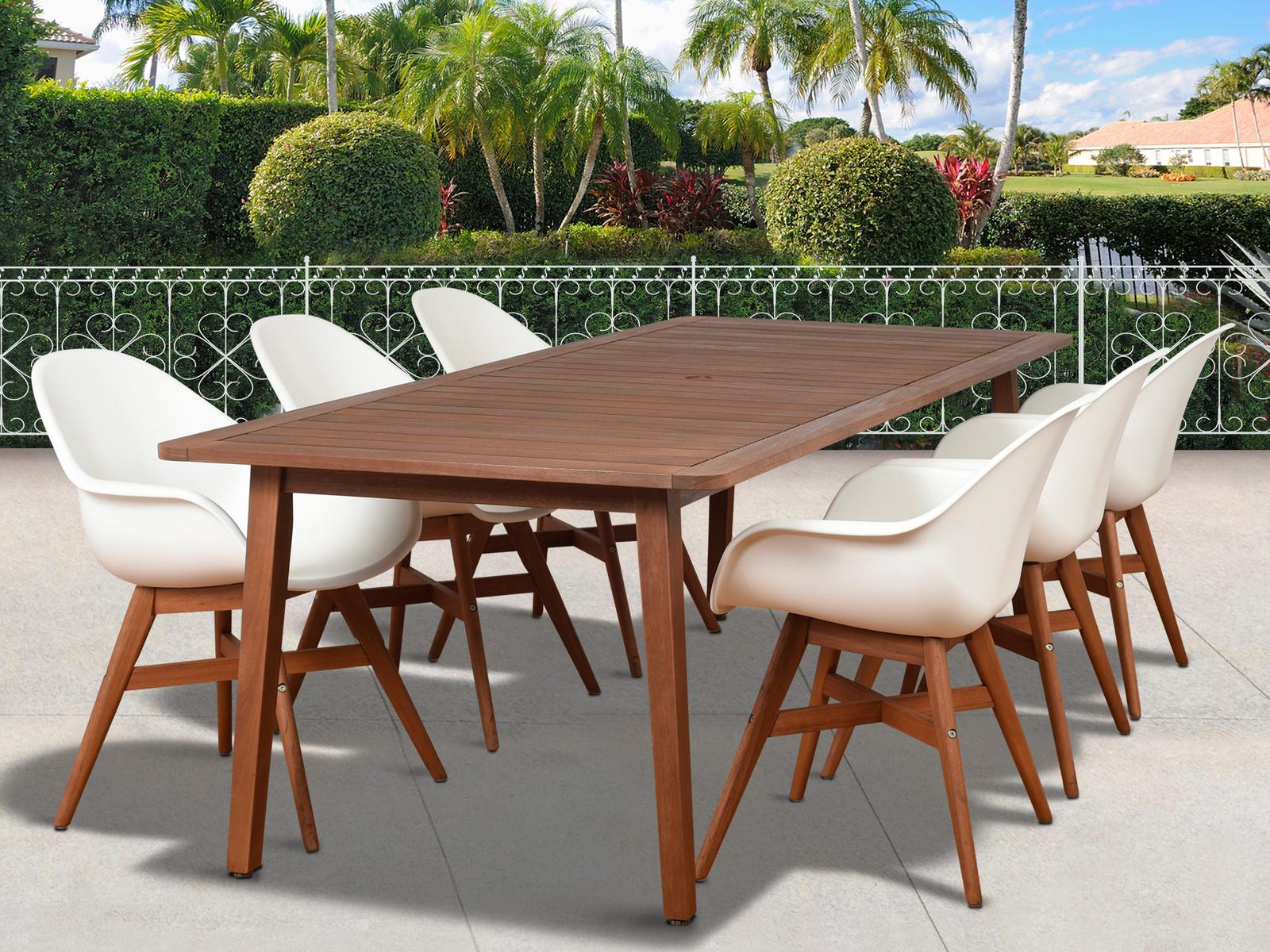 International Home Miami Amazonia Charlotte Deluxe 7 Piece Rectangular Patio Dining Set