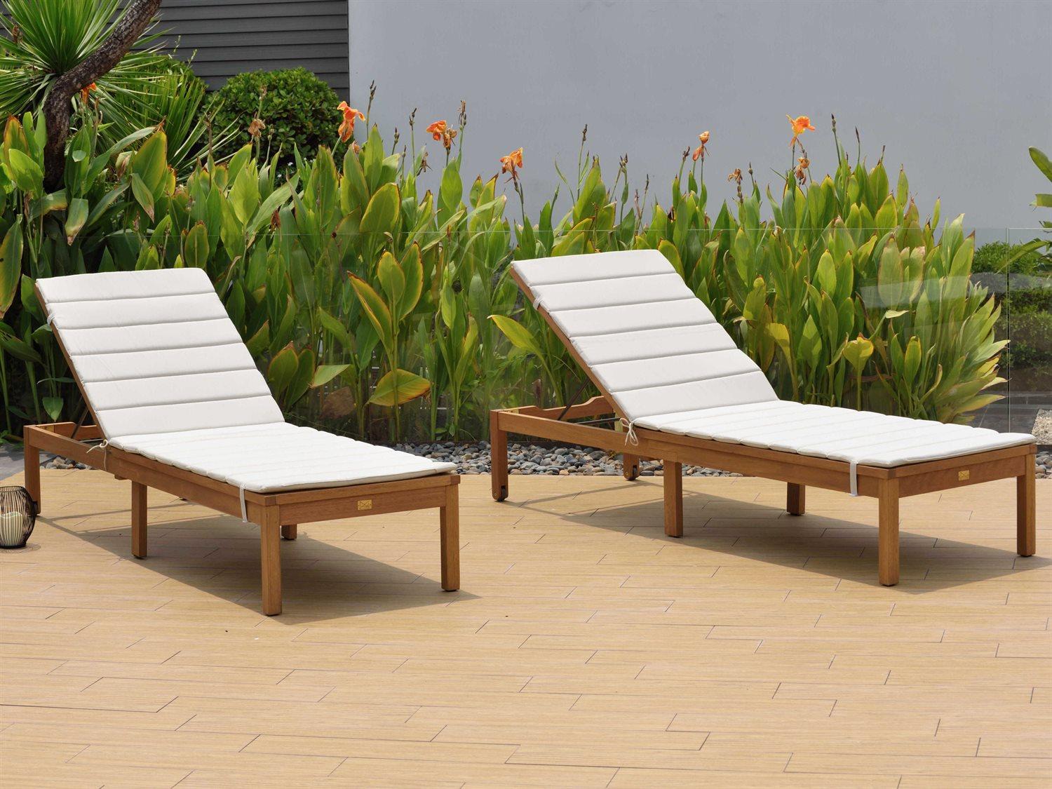 International Home Miami Amazonia Karen 2 Piece Wood Patio Chaise Lounge Set