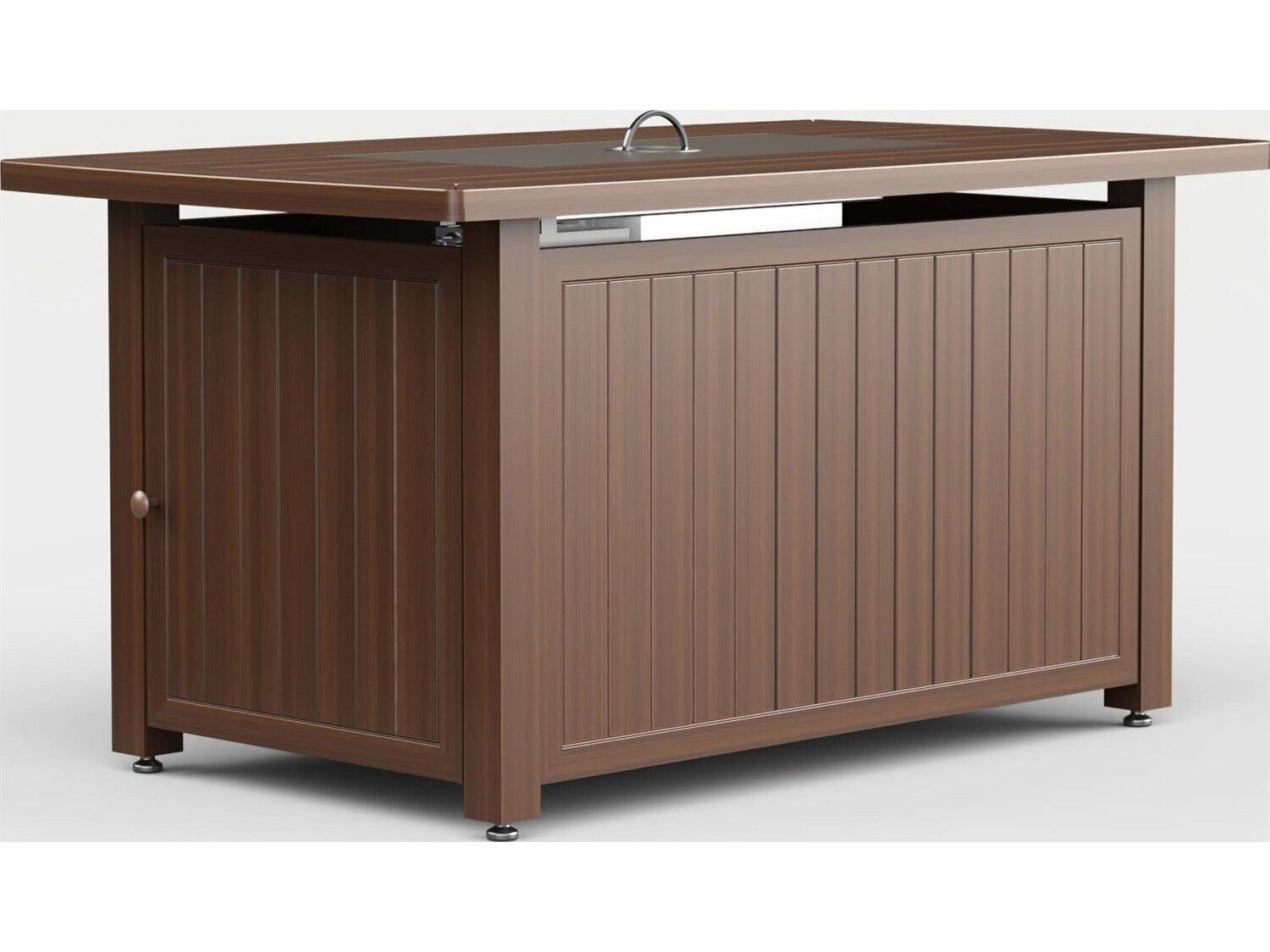 Jensen Outdoor Furniture Glow IPE 48" x 28" Rectangular Fire Table