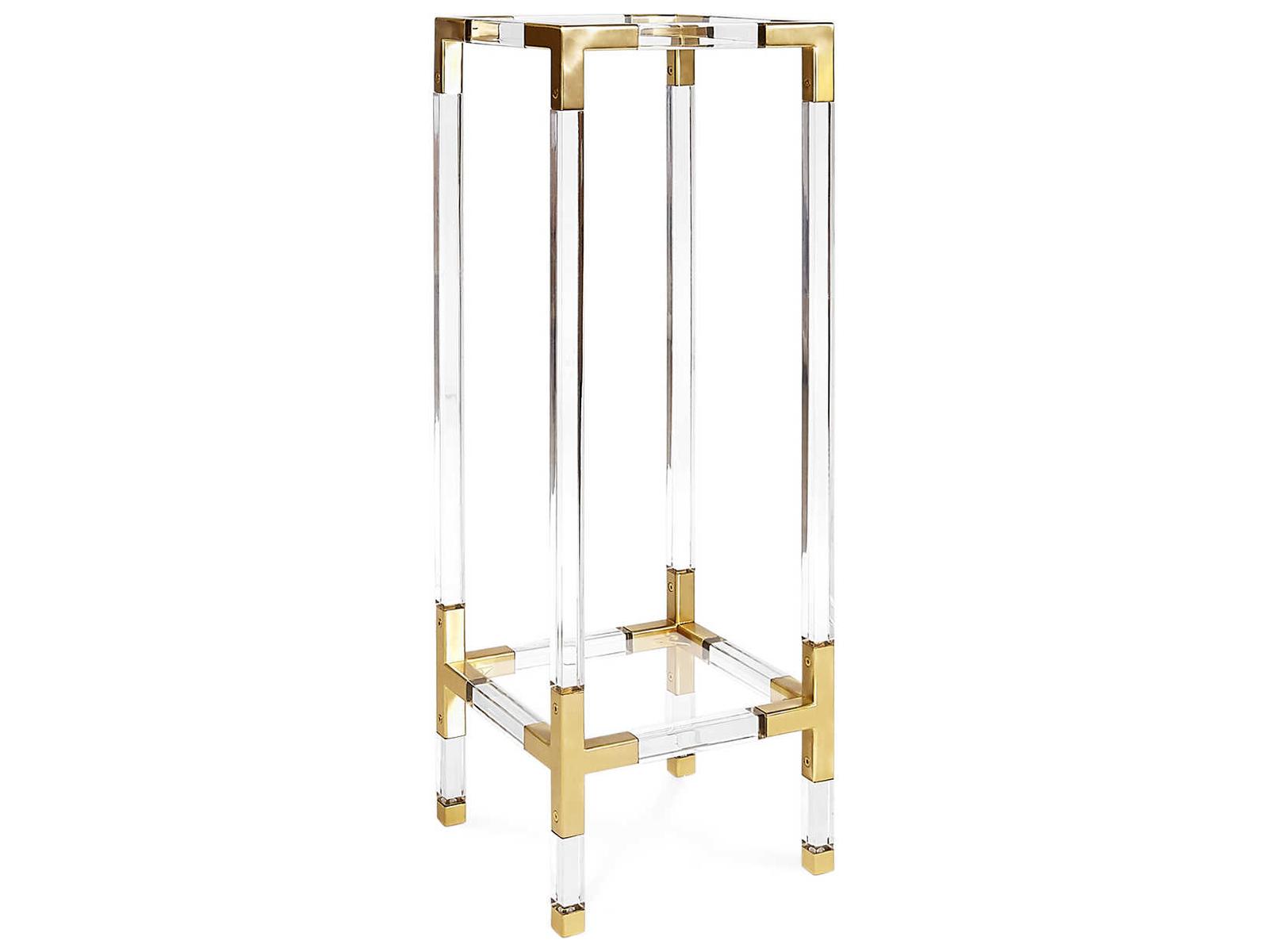 Jonathan Adler Jacques Square Glass Brass End Table