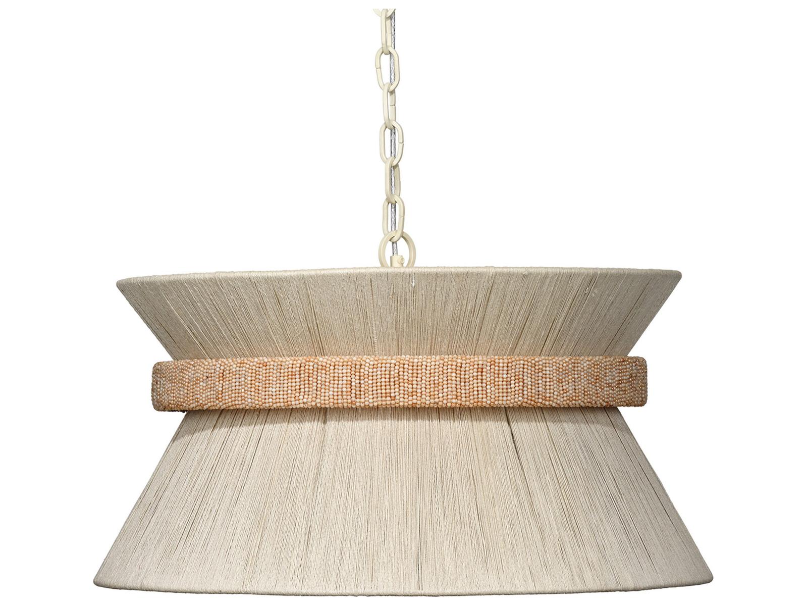 Jamie Young Corset 3- Light Cream Off White Drum Chandelier
