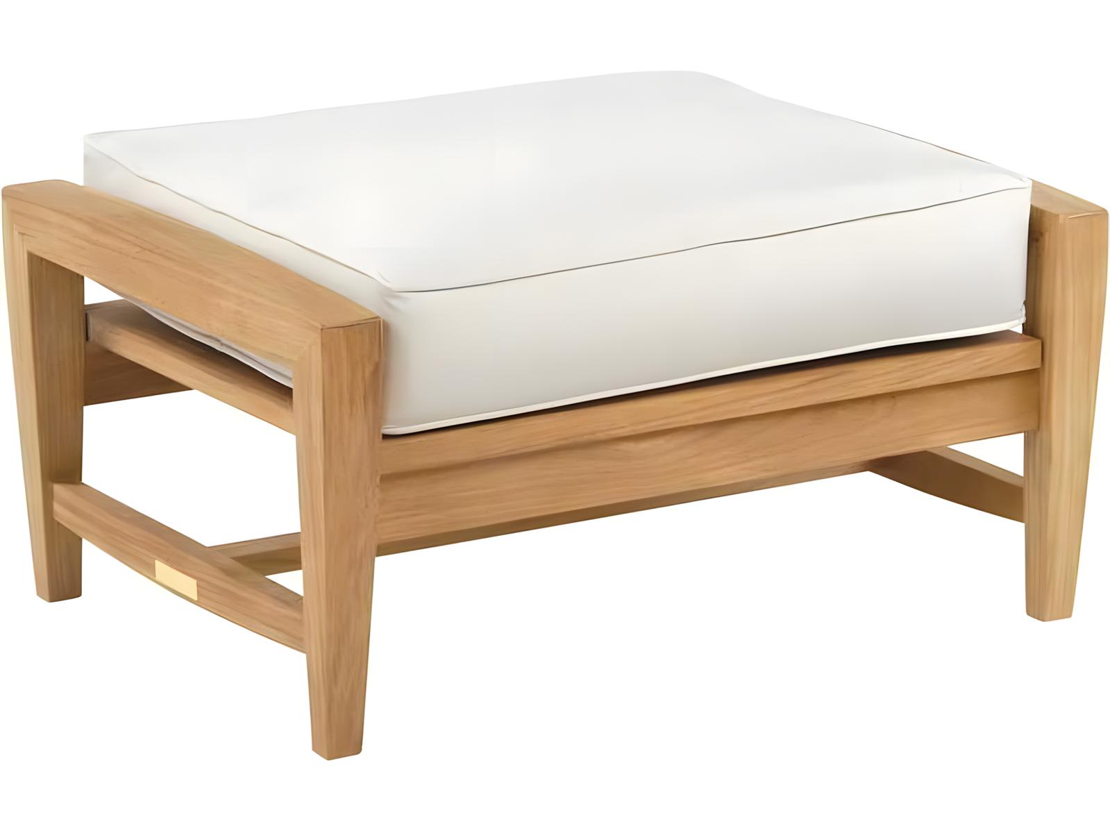 Kingsley Bate Special Order Amalfi Teak Cushion Ottoman