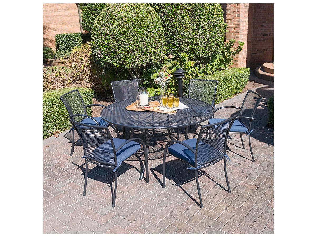 Kettler Pilano Steel Wrought Iron Gray 7 Piece Patio Dining Set