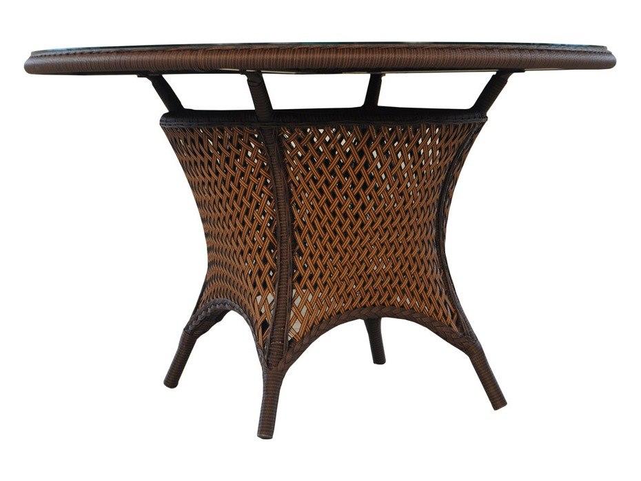 Lloyd Flanders Grand Traverse Wicker Round Outdoor Dining Table with ...