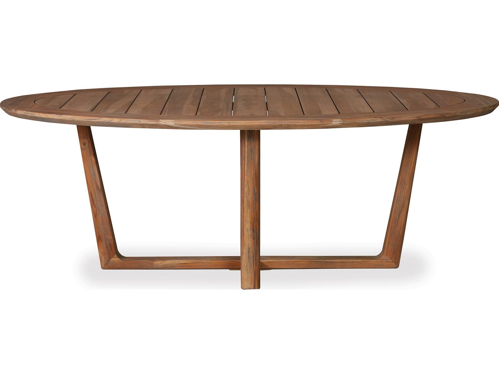 Lloyd Flanders Teak Oval Outdoor Patio Dining Table