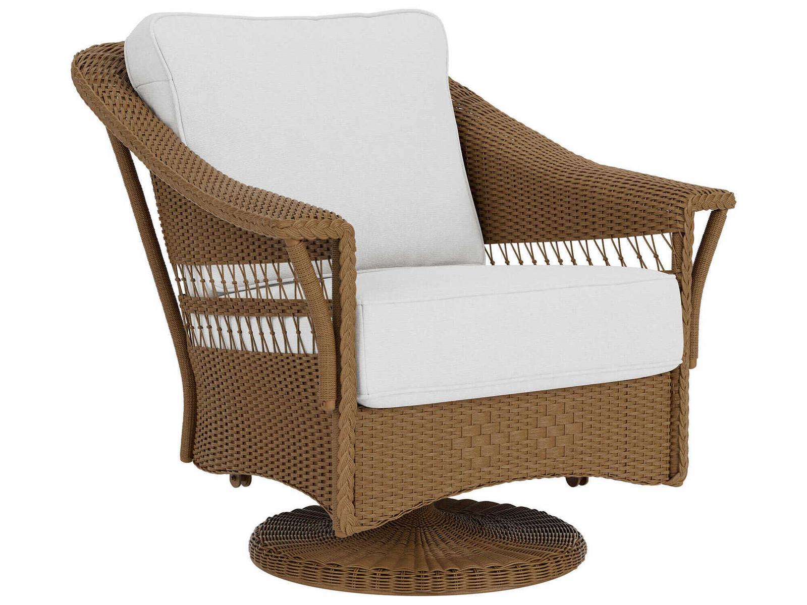 Lloyd Flanders Nantucket Wicker Swivel Rocker Outdoor Lounge Chair