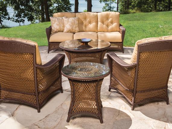 Lloyd Flanders Grand Traverse Wicker Cushion Outdoor Lounge Set