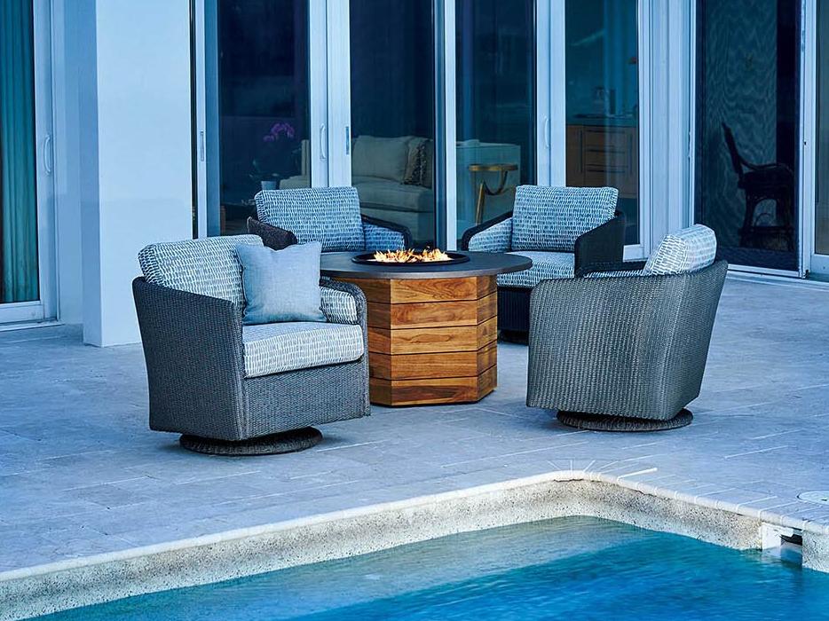 Lloyd Flanders Visions Wicker Firepit Outdoor Lounge Set