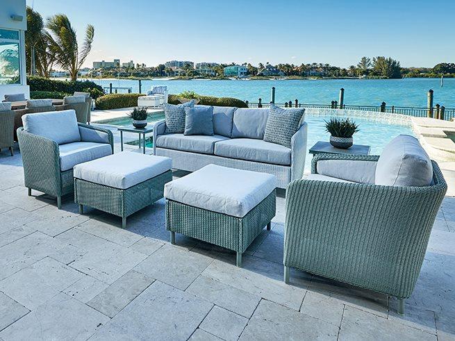 Lloyd Flanders Visions Wicker Patio Lounge Set