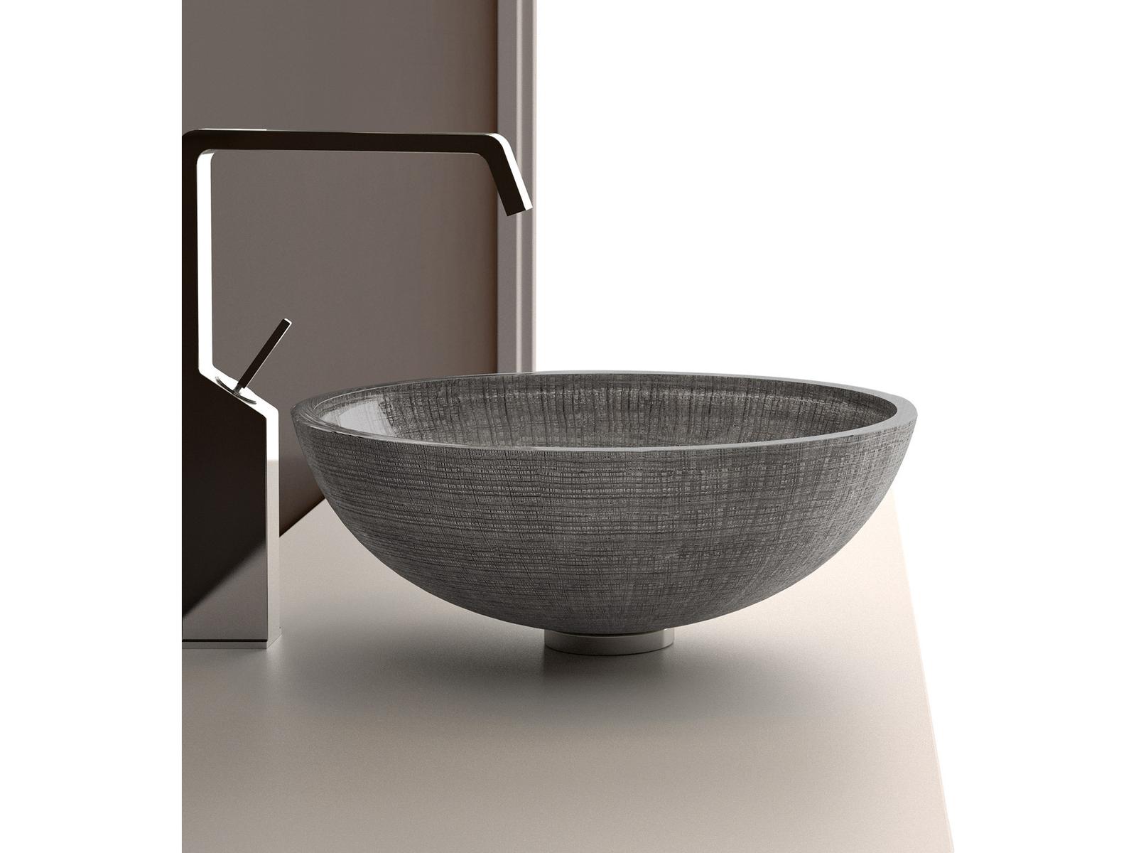 Maestro BathZaffirina Glass Vessel Sink  Silver And Black
