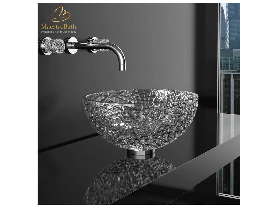 Maestro BathCarminia Modern Transparent Crystal Vessel Sink