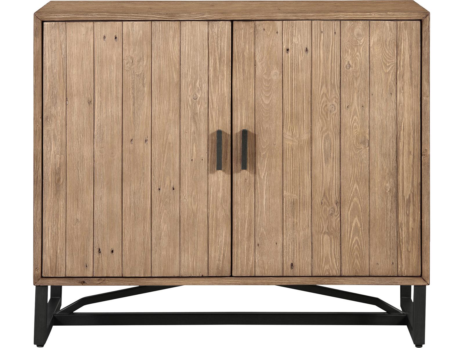 Moe's Home Sierra Natural Brown Black Pine Wood Accent Chest
