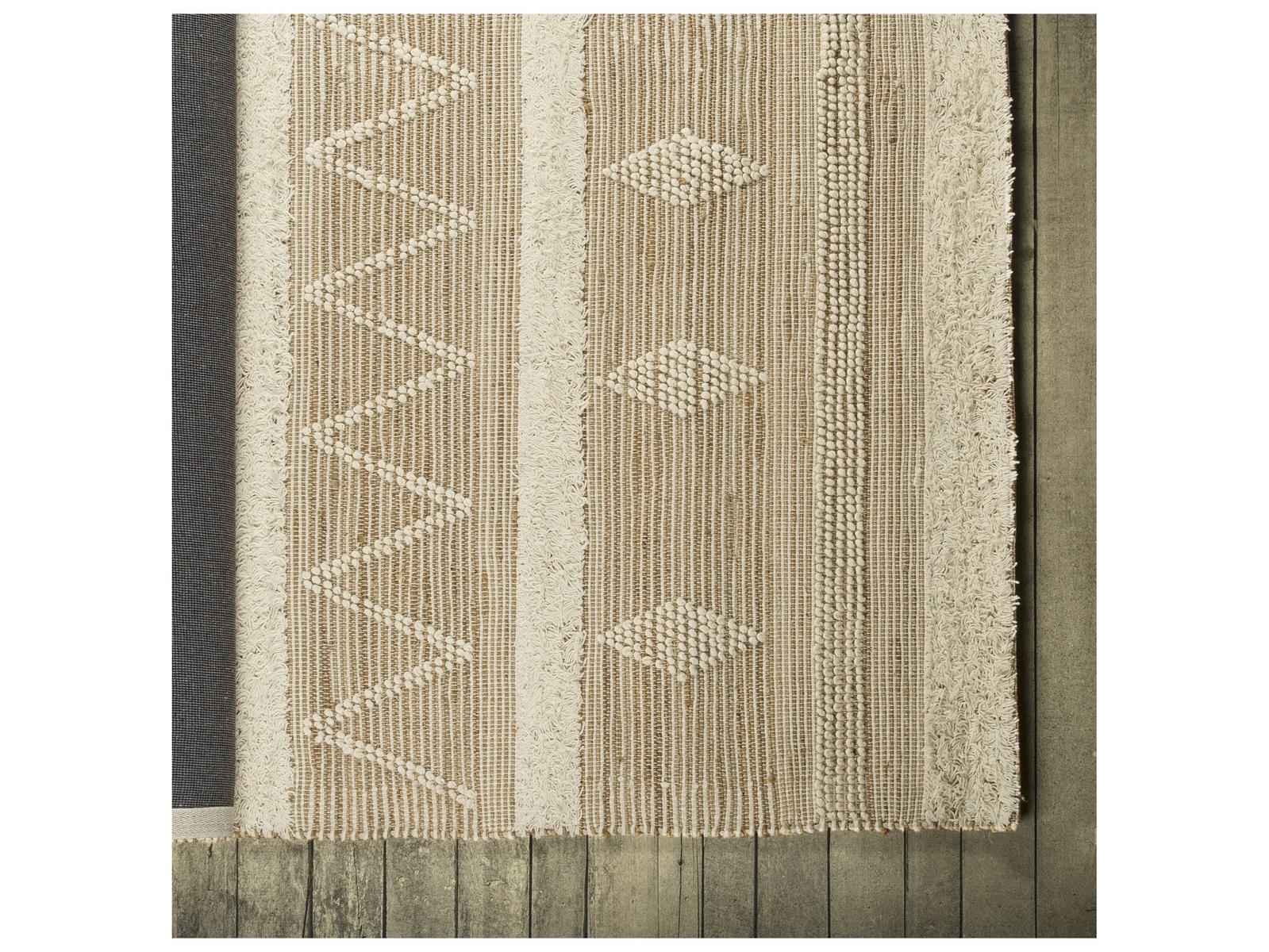 Mercana Paloma 96 x 60 Brown/Cream Hemp/Wool Raised Detail Rug