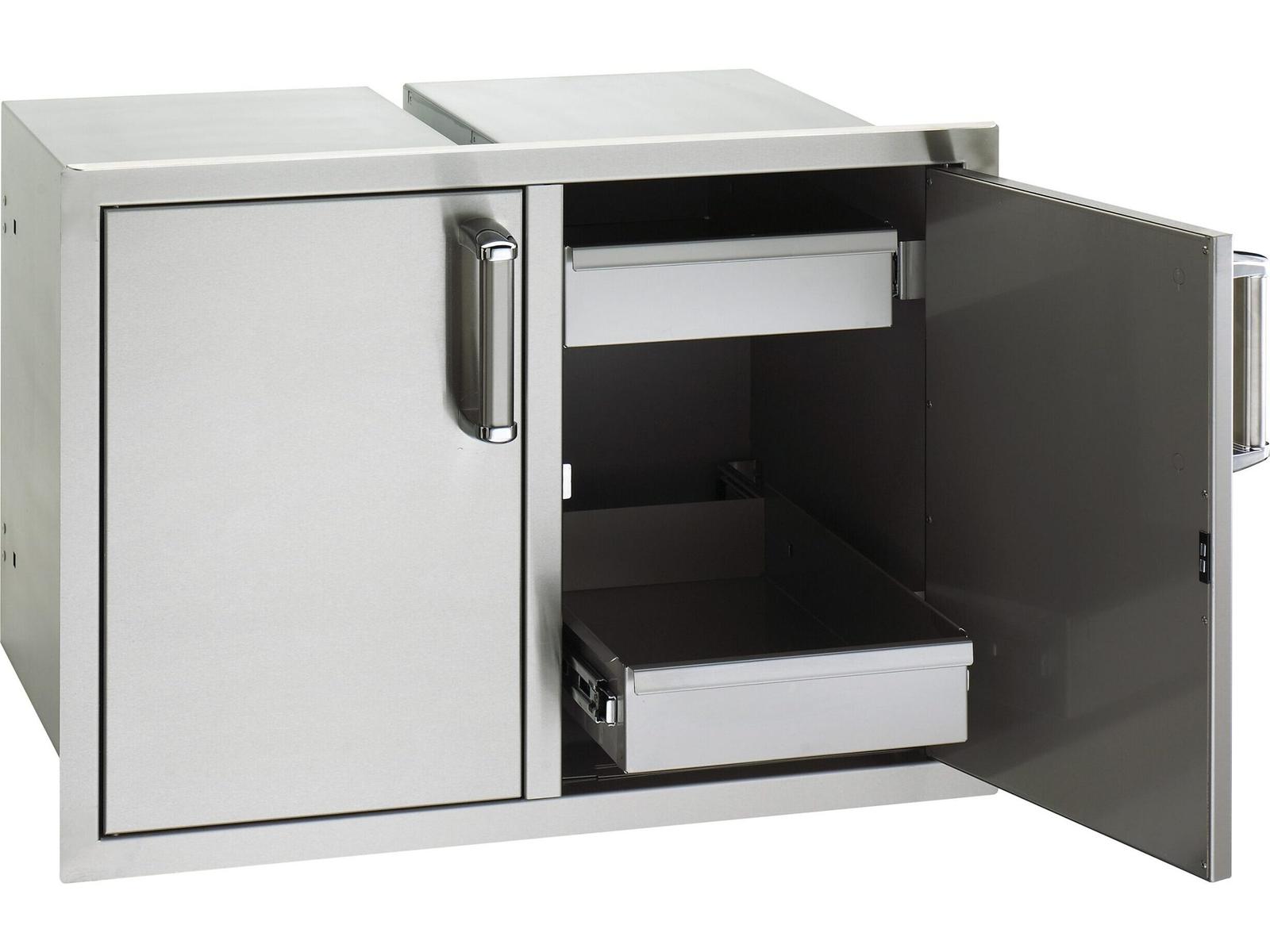 Fire Magic Flush Double Doors with Dual 2 Drawers