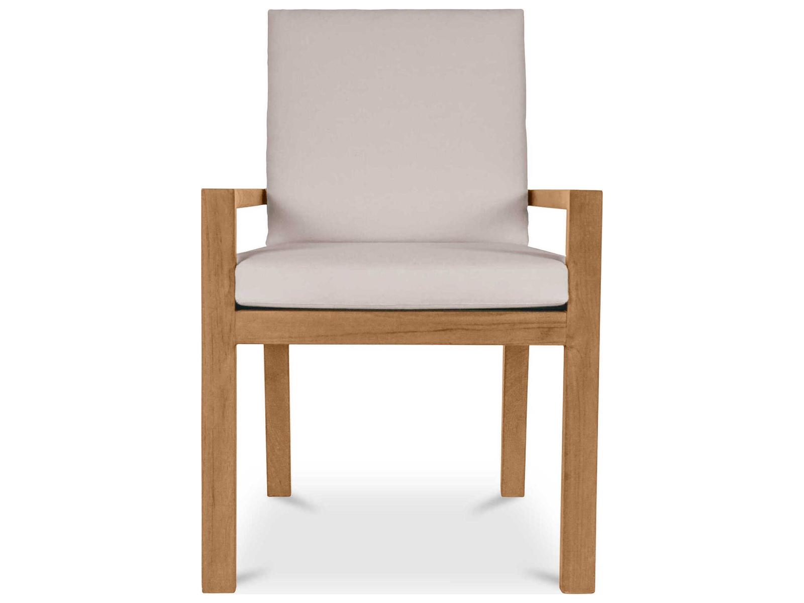 Moe's Home Outdoor Mateo White Teak Cushion Dining Chair