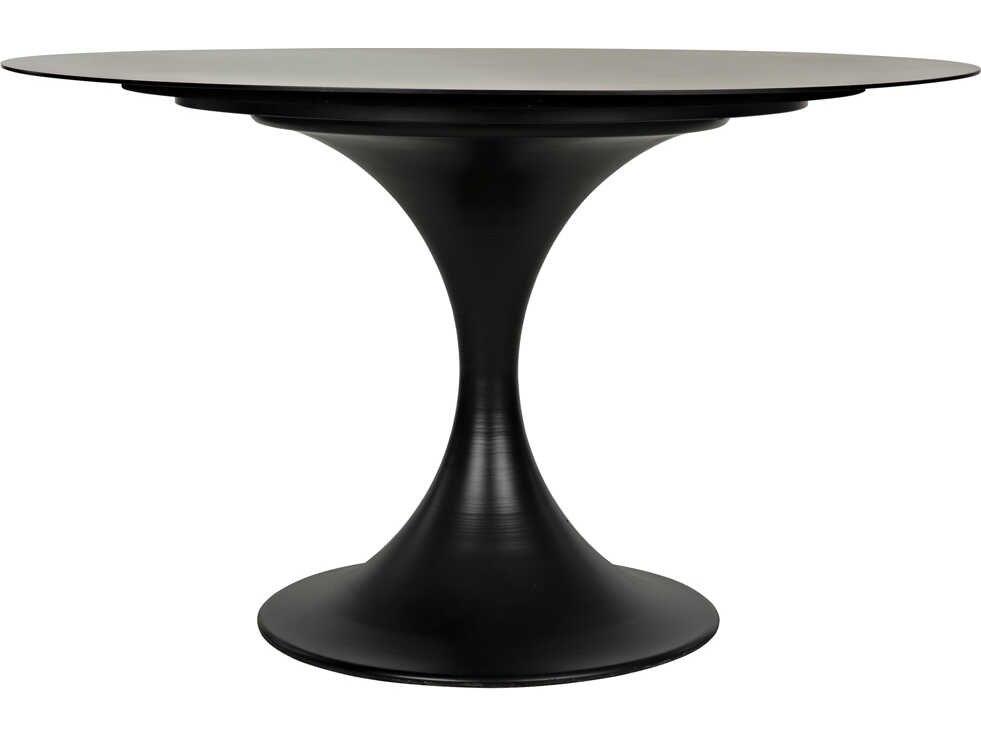 Noir Round Black Metal Dining Table