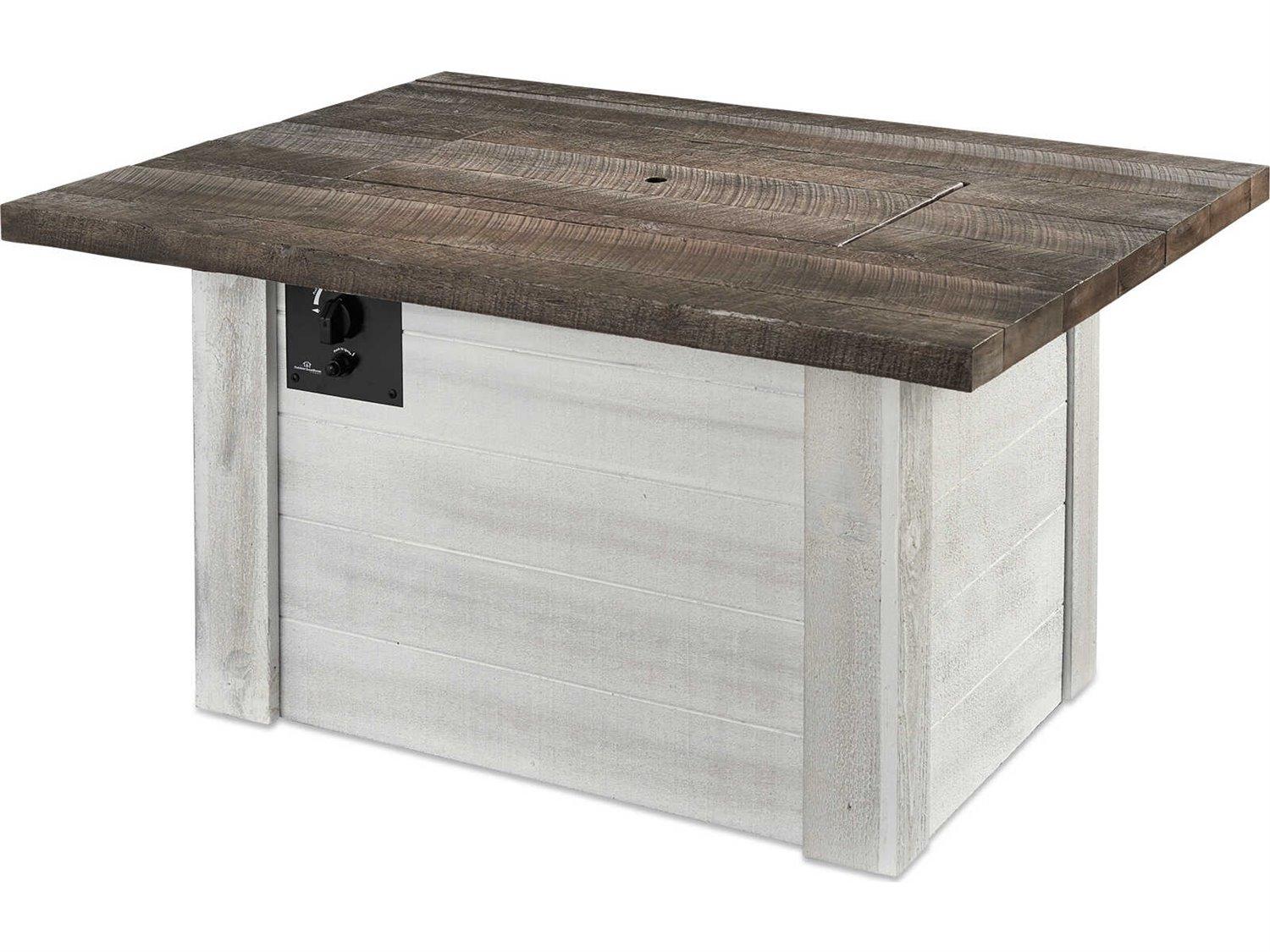 Outdoor Greatroom Alcott Timber Supercast Rectangular Gas Fire Pit Table