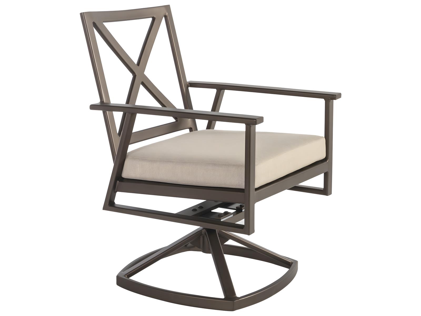 OW Lee Marin Cushion Aluminum Swivel Rocker Patio Dining Arm Chair