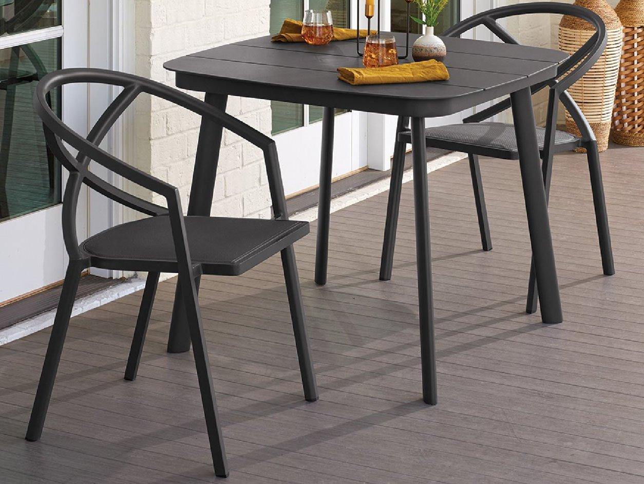 Oxford Garden Azal Aluminum Carbon 3 Piece Outdoor Dining Set