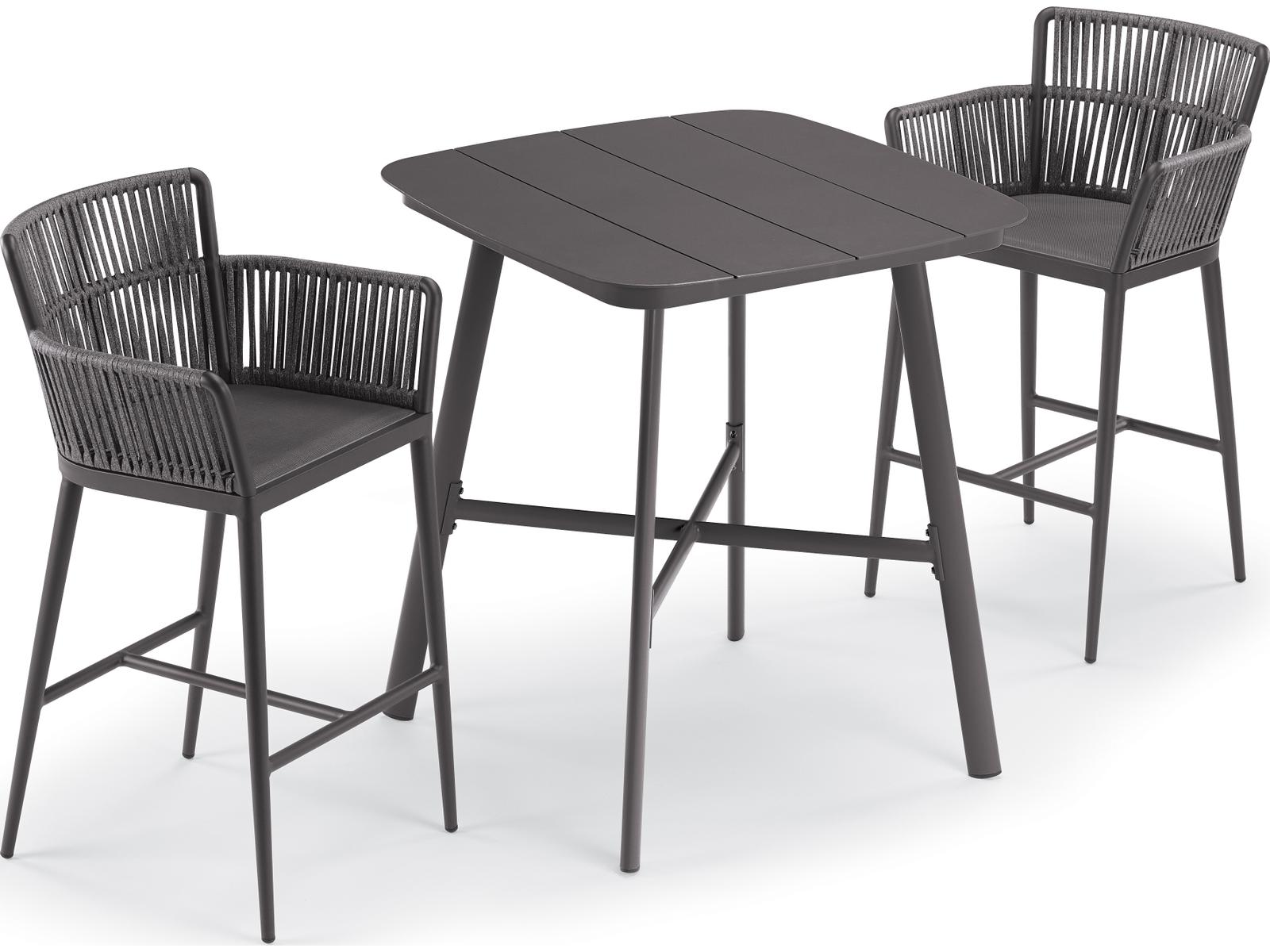 Oxford Garden Nette Aluminum Carbon 3 Piece Bar Set
