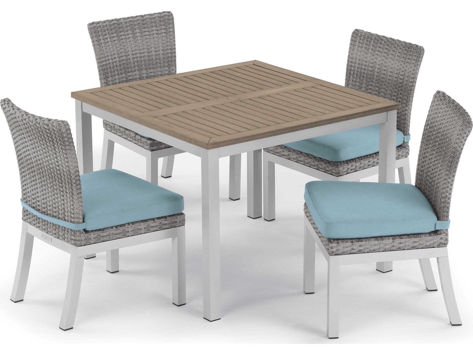 Oxford Garden Travira Aluminum Dining Set Table And 4 Chairs