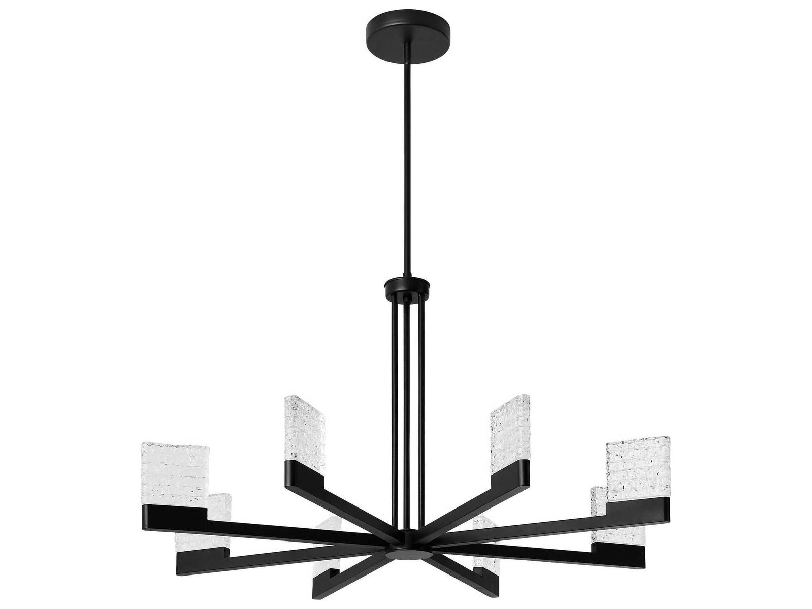 Oxygen by Quorum Gamma 8-Light Black Geometric Linear Chandelier