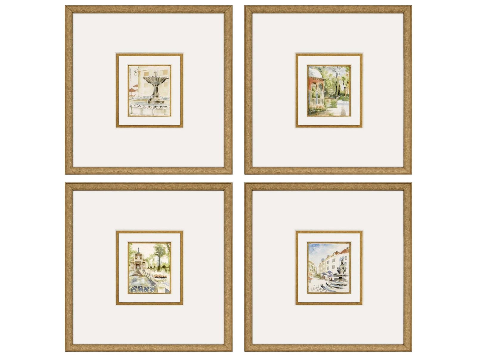 Paragon Fountains II Framed Art Set of 4