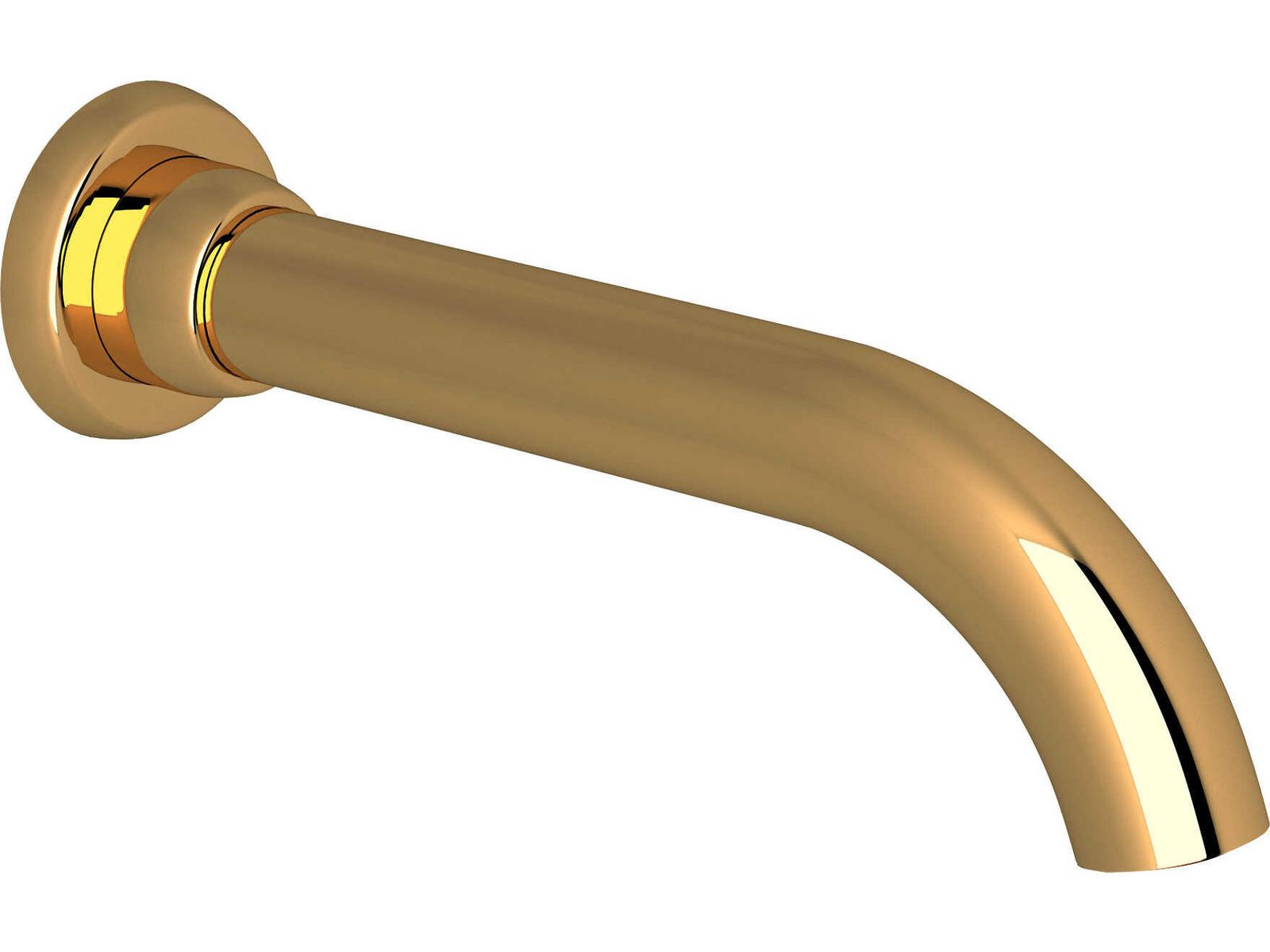 Perrin and Rowe Holborn Unlacquered Brass Transitional Wall Mount Tub Spout