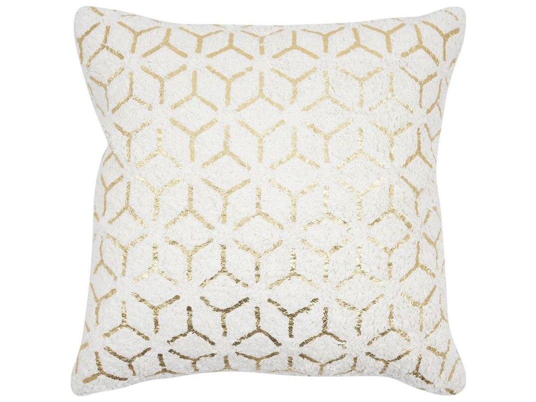 Pasargad Home Grand Canyon Geometric Gold Foil Cotton Pillow