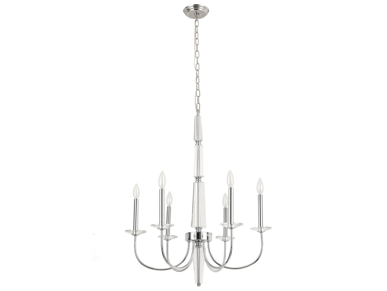 Pasargad Home Vicenza Hestia 6-Light Silver Candelabra Chandelier