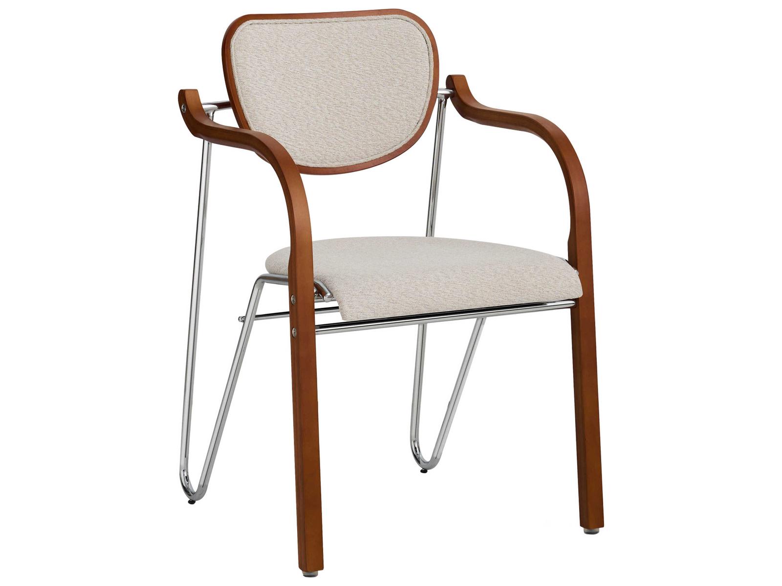 Pasargad Home Osaka Gifu Plywood Beige Upholstered Arm Dining Chair