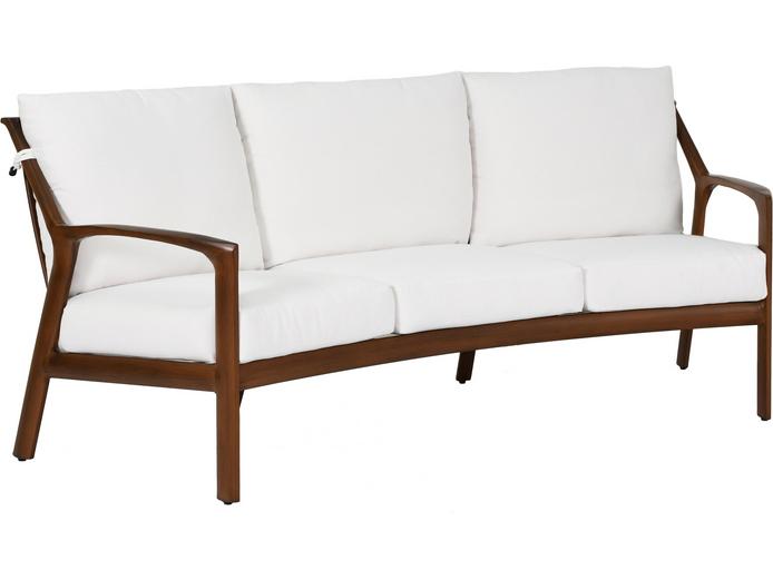 Castelle Berkeley Deep Seating Aluminum Crescent Outdoor Sofa