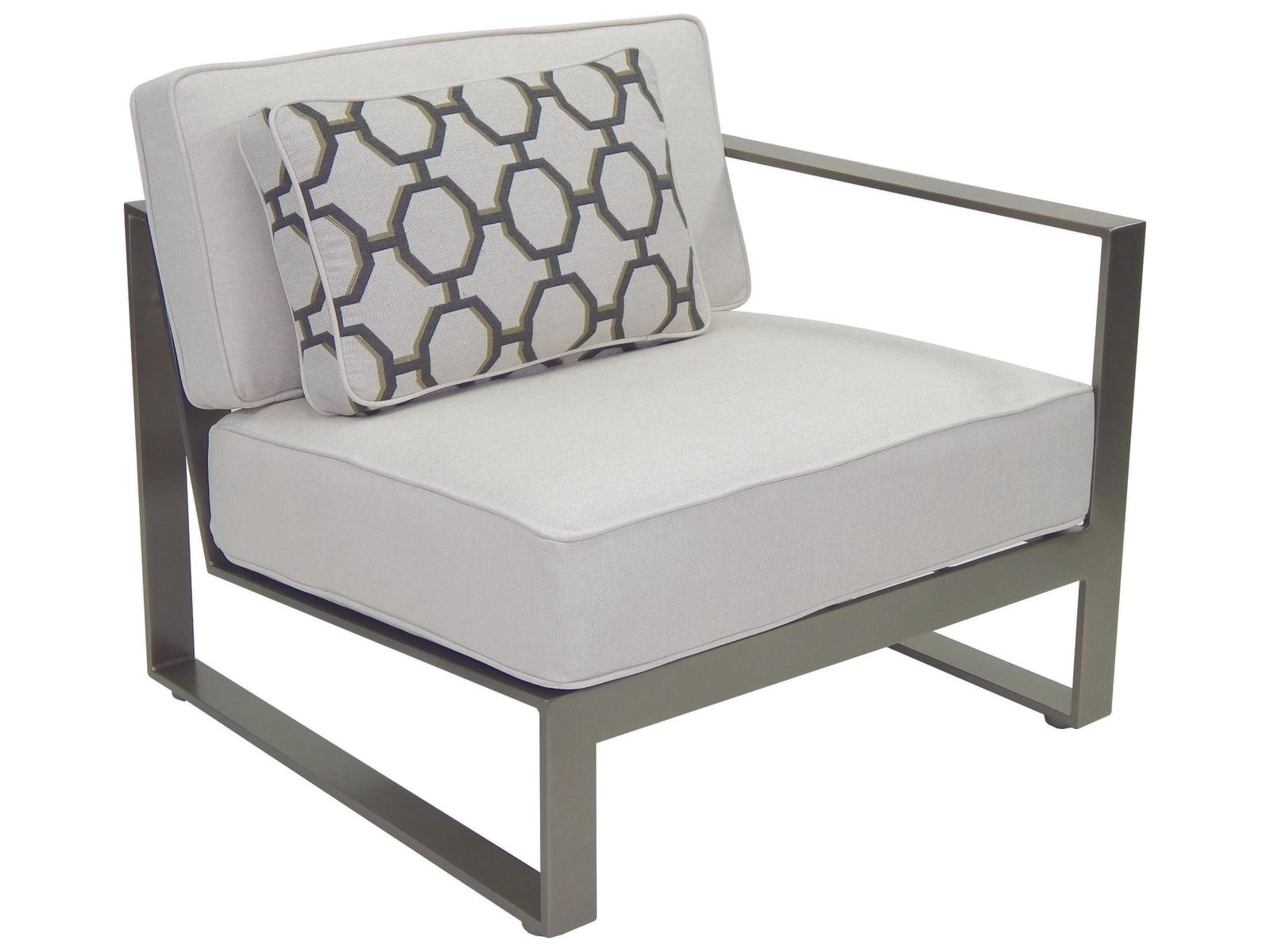 Castelle Park Place Sectional Cast Aluminum Left Arm Lounge Unit with One Pillow