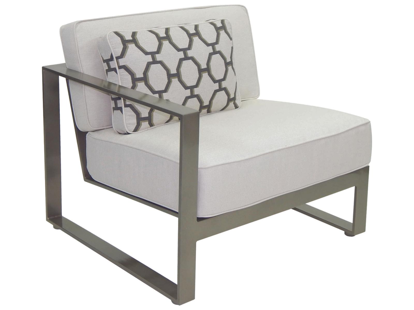 Castelle Park Place Sectional Cast Aluminum Right Arm Lounge Unit with One Pillow