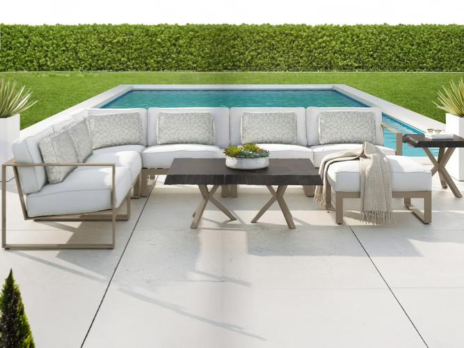 Castelle Park Place Sectional Cast Aluminum Patio Lounge Set