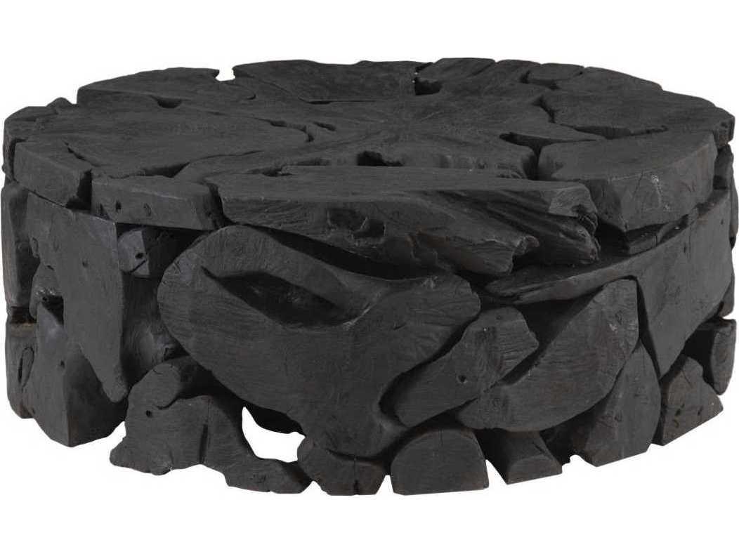 Phillips Collection Round Wood Black Coffee Table