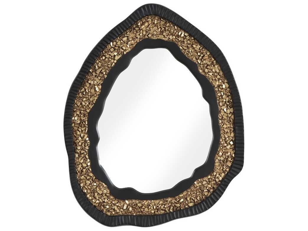 Phillips Collection Black and Gold Matte Oval Wall Mirror