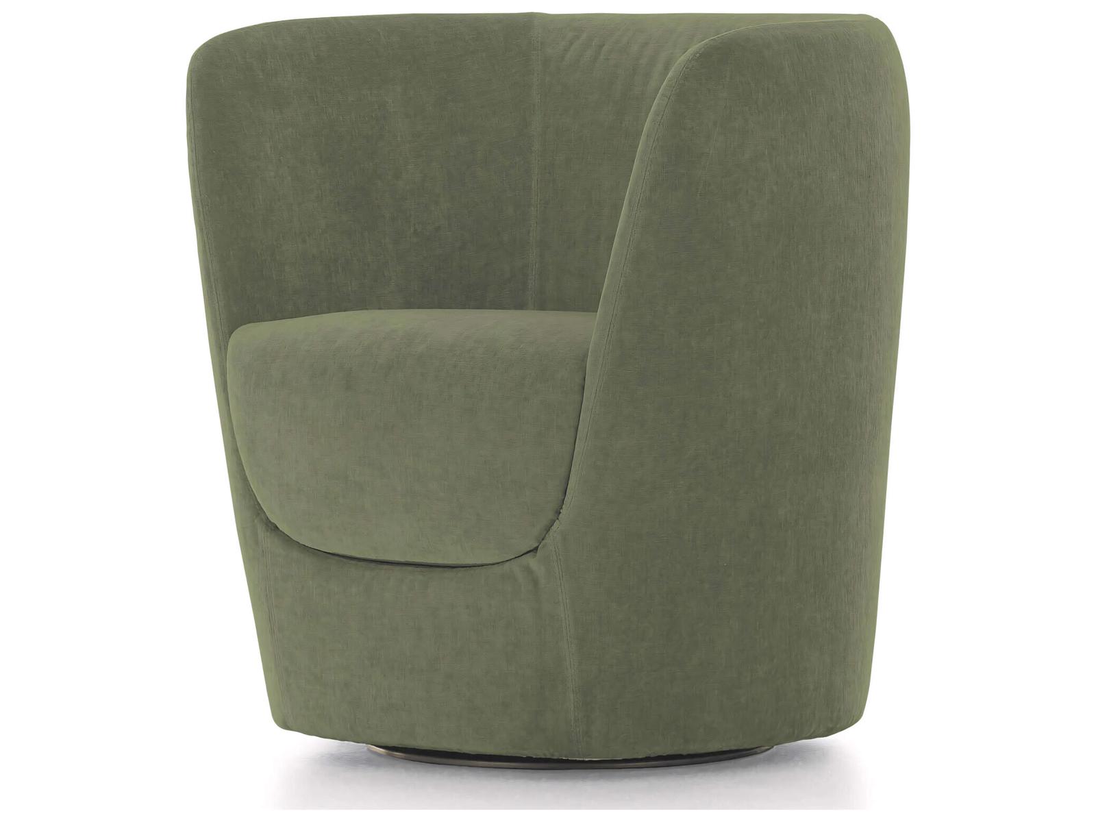 Pianca Opla Swivel Green Fabric Accent Chair
