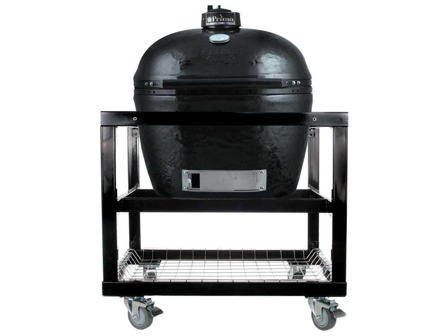 Primo Oval XL Jack Daniels Edition Charcoal Grill with Stainless Steel Cart