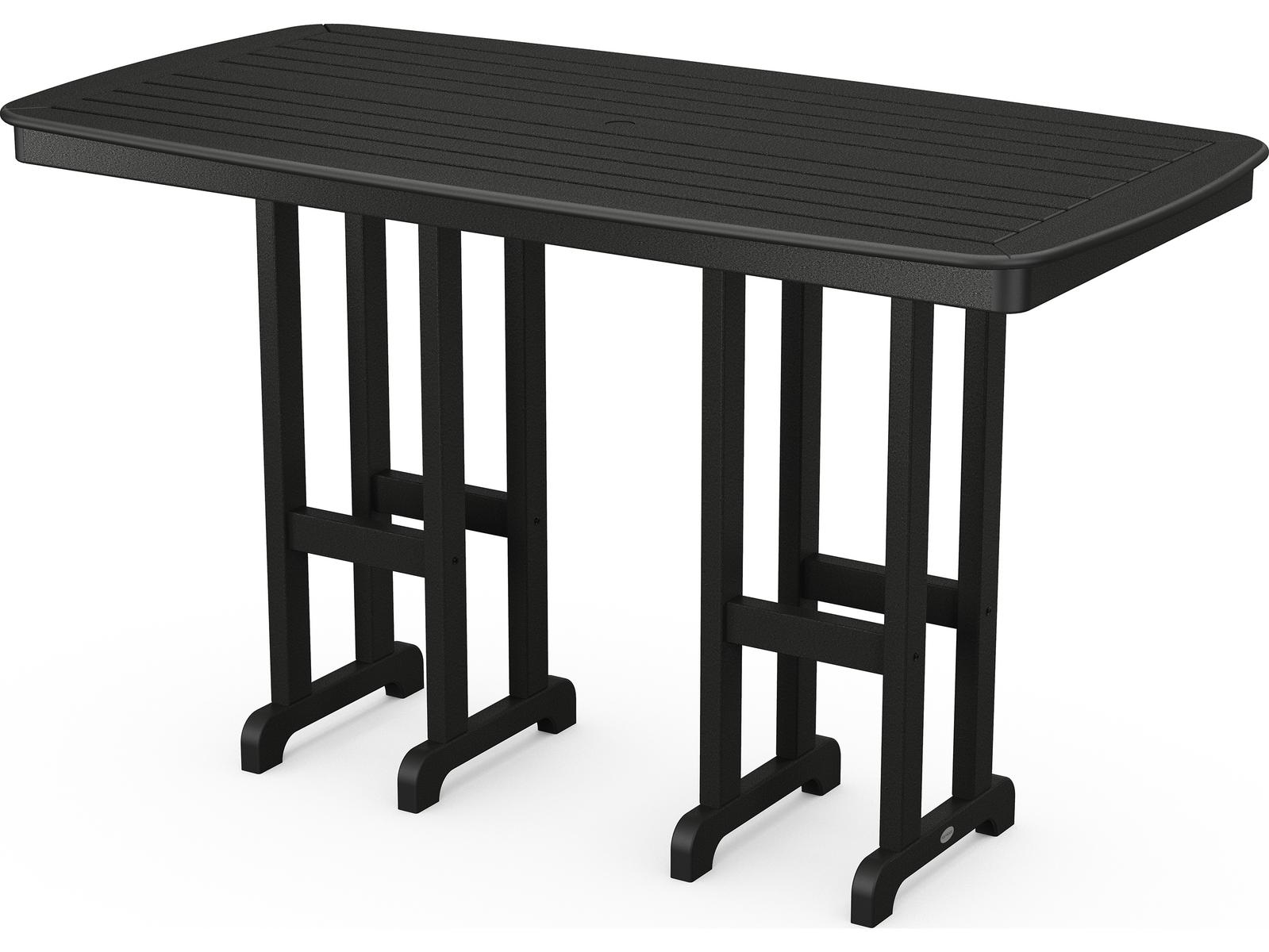 POLYWOOD® Nautical Recycled Plastic Rectangular Patio Bar Table