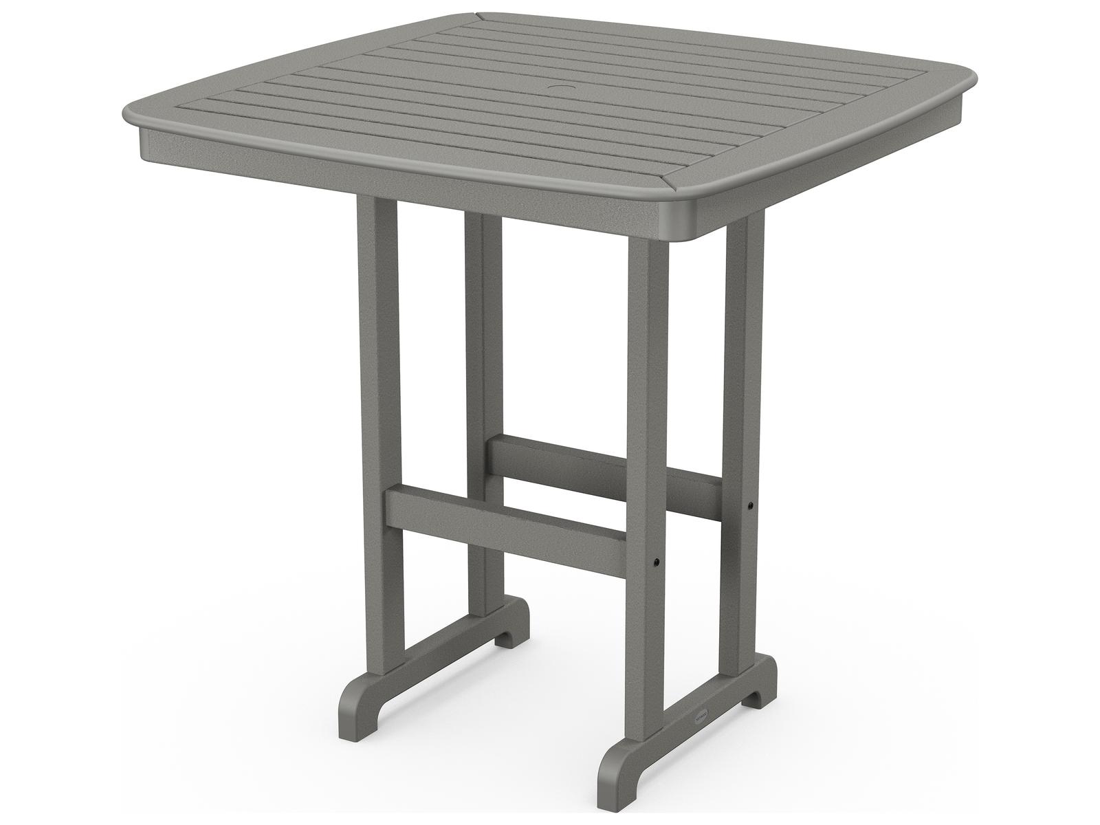 POLYWOOD® Nautical Recycled Plastic Square Outdoor Bar Table